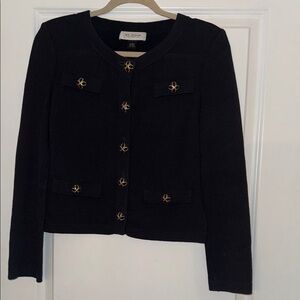 St. John Collection Black Wool Knit Jacket